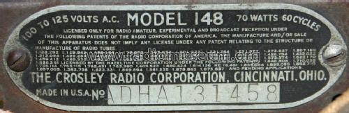 148 'Fiver' ; Crosley Radio Corp.; (ID = 300553) Radio