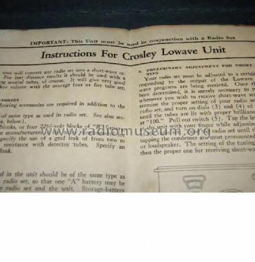 Lowave Short Wave Converter; Crosley Radio Corp.; (ID = 943887) Converter