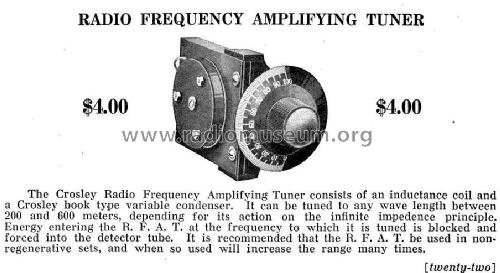 Radio Frequency Amplifying Tuner RFAT R.F.A.T.; Crosley Radio Corp.; (ID = 1181383) mod-pre26