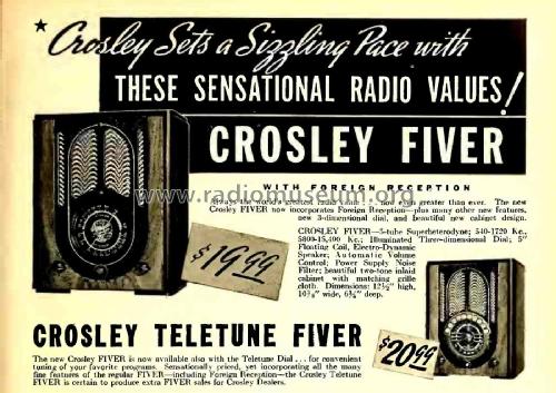 Teletune Fiver 547, Cabinet 6KA; Crosley Radio Corp.; (ID = 3105858) Radio