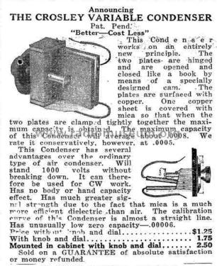 Variable Condenser ; Crosley Radio Corp.; (ID = 1153543) Radio part