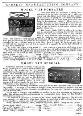 VIII Special Model VIII-S; Crosley Radio Corp.; (ID = 1176464) Radio