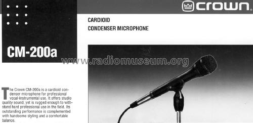 Cardioid Condenser Microphone CM-200A; International Radio (ID = 1668611) Microfono/PU