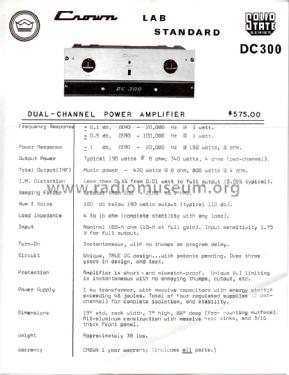 Dual-Channel Power Amplifier DC300; International Radio (ID = 1616397) Ampl/Mixer