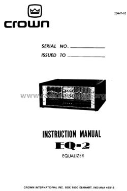 Stereo Graphic Equalizer EQ-2; International Radio (ID = 1844854) Ampl/Mixer