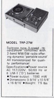 2 Band Portable Stereo Phonoradio TRP-27W; Crown Radio Corp.; (ID = 1657166) Radio