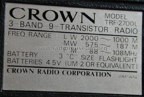 3-Band Constellation TRF-2700L; Crown Radio Corp.; (ID = 767056) Radio