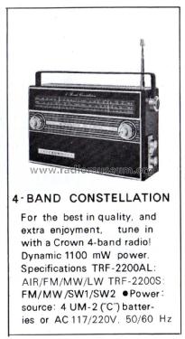 Crown TRF-2200S Constellation; Crown Radio Corp.; (ID = 1656575) Radio