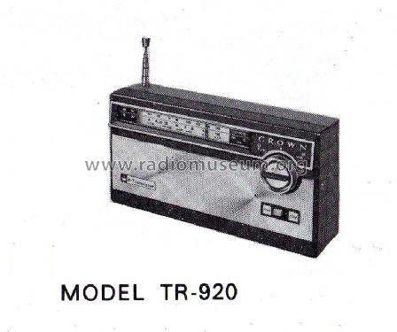 Portable 2 Band Radio TR-920; Crown Radio Corp.; (ID = 1656609) Radio