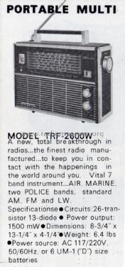 Portable 4 Band Radio TRF-2100L; Crown Radio Corp.; (ID = 1656563) Radio