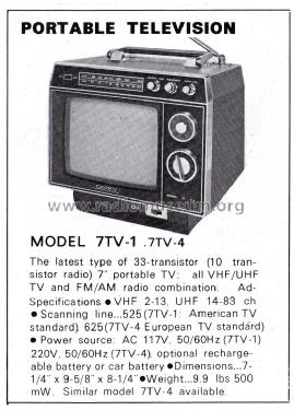 Portable Television 7TV-1; Crown Radio Corp.; (ID = 1655681) TV Radio