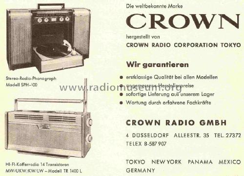 Stereo-Radio-Phonograph SPH-100; Crown Radio Corp.; (ID = 836898) Radio