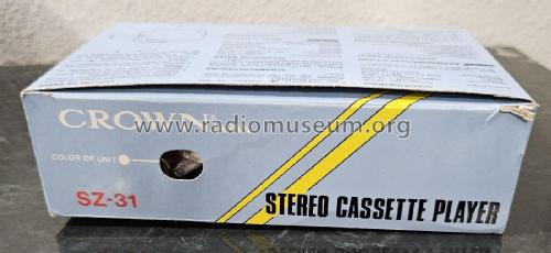 Stereo Cassette Player SZ-31; Crown Radio Corp.; (ID = 2980322) R-Player