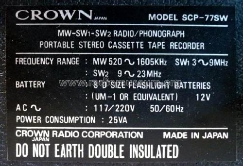 Stereo Combination SCP-77SW; Crown Radio Corp.; (ID = 1642157) Radio