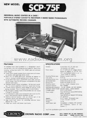 Stereo Music Center SCP-75F; Crown Radio Corp.; (ID = 1531229) Radio