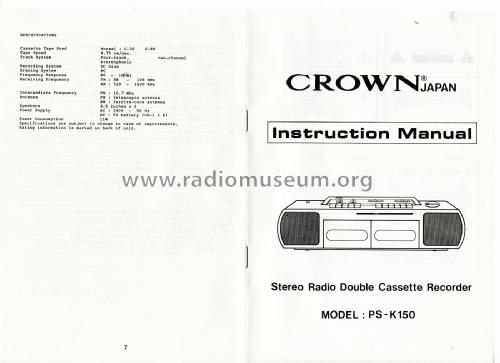 Stereo Radio Double Cassette Recorder Radio Crown Radio Corp