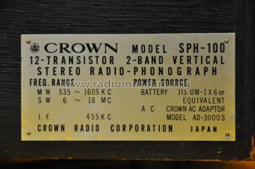 Stereo-Radio-Phonograph SPH-100; Crown Radio Corp.; (ID = 997273) Radio