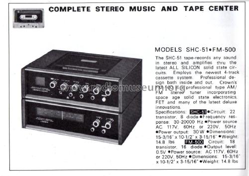 Stereo Tuner FM-500; Crown Radio Corp.; (ID = 1655033) Radio