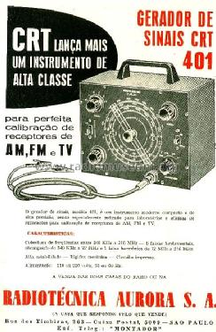 RF-Gerador de Sinais 401; CRT, Continental (ID = 1880275) Equipment