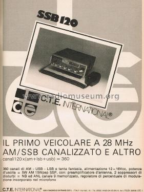 Ricetrasmettitore Veicolare 28 MHz SSB120; CTE International S. (ID = 2853688) Citizen