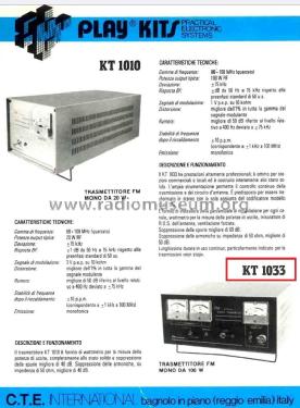 Trasmettitore FM Mono KT 1033; CTE International S. (ID = 3041409) Commercial Tr