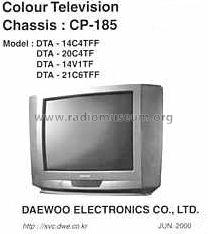 Colour Television DTA-14V1TF Ch= CP-185; Daewoo Electronics (ID = 794166) Television