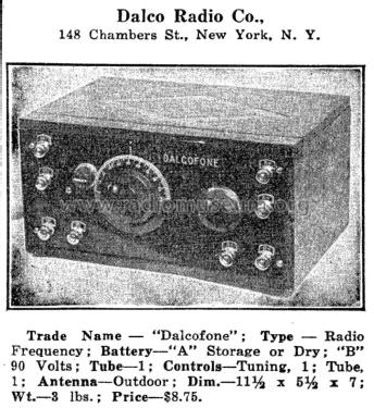 Dalcofone 1-Tube ; Dalco Radio Co. (ID = 1957897) Radio