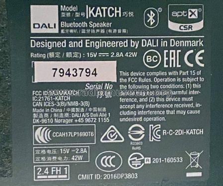 Katch ; Dali AB Danish (ID = 2693422) Bluetooth