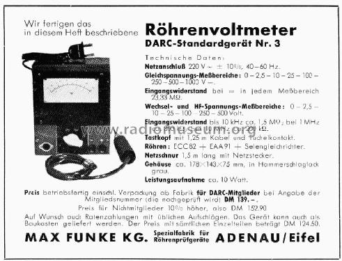 Standardgerät Nr. 3 Röhrenvoltmeter; DARC Deutscher (ID = 170951) Equipment