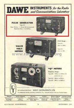 Pulse Generator 412; Dawe Instruments Ltd (ID = 3015815) Equipment