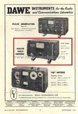 Valve Voltmeter 613 : 614; Dawe Instruments Ltd (ID = 3015832) Equipment