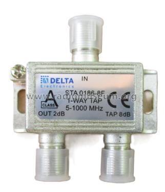 1-Way Tap 5-1000 MHz, 1-fach Abzweiger STA 0186-8F Artikel Nr. 10161260; DCT Delta GmbH ASC (ID = 3073722) Misc