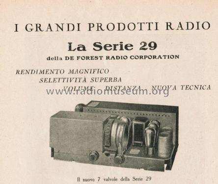 29-2 Ch= 29; De Forest DeForest (ID = 2774905) Radio