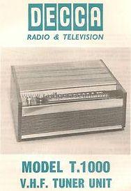 VHF Tuner Unit T1000; Decca Brand, Samuel (ID = 1370778) Radio