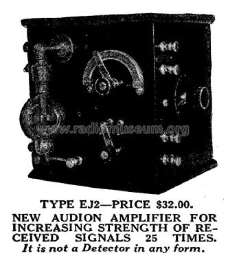 Audion Amplifier Type EJ2; DeForest Radio (ID = 1611413) Verst/Mix