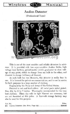 Audion Detector Professional Type; DeForest Radio (ID = 998203) mod-pre26