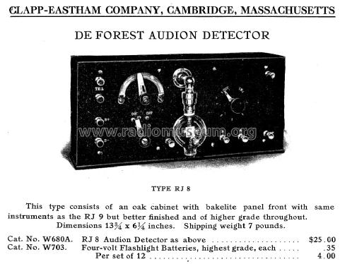 Audion Detector RJ 8; DeForest Radio (ID = 1065013) mod-pre26