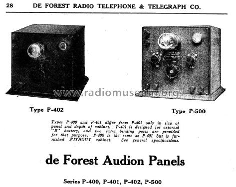 Audion - Ultra Audion Panel P-500; DeForest Radio (ID = 1065895) mod-pre26