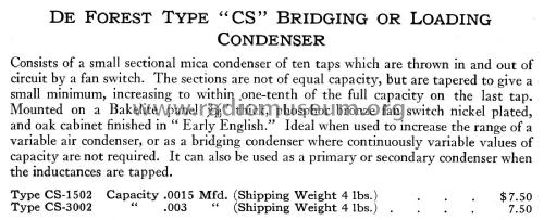 Bridging or Loading Condenser CS-1502 ; DeForest Radio (ID = 2427643) Radio part