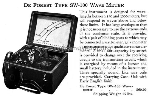 Wavemeter SW-100; DeForest Radio (ID = 2431837) Equipment