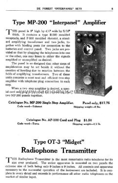 'Midget' Radiophone Transmitter Type OT-3; DeForest Radio (ID = 975128) Amateur-T