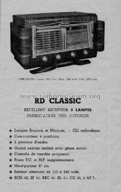 Classic ; RD Radio, Éts. R. (ID = 982916) Radio