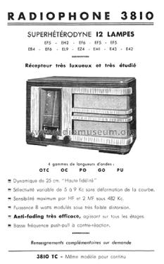 Radiophone 3810; Delaître, J., JD J.D (ID = 1954188) Radio