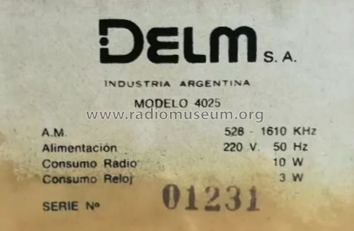4025; Delm; Buenos Aires. (ID = 2890758) Radio