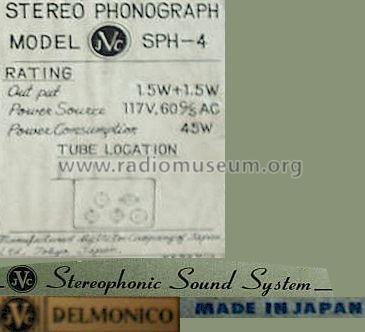JVC Stereo Phonograph SPH-4; Delmonico; Long (ID = 648777) Enrég.-R