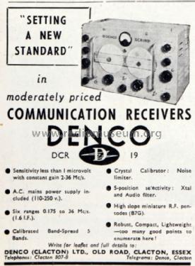 Communications Receiver DCR-19; Denco, Clacton-on- (ID = 1543924) Commercial Re