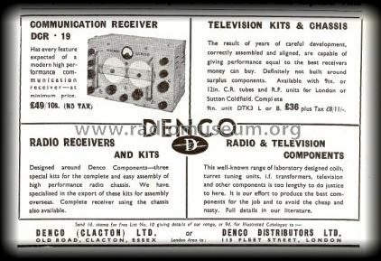 Communications Receiver DCR-19; Denco, Clacton-on- (ID = 1544150) Commercial Re