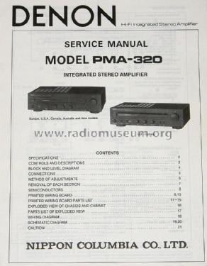 Precision Audio Component/Integrated Stereo Ampl. PMA-320; Denon Marke / brand (ID = 1604454) Ampl/Mixer