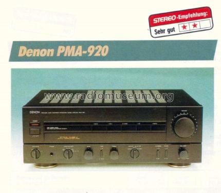 Precision Audio Component/Integrated Stereo Ampl. PMA-920; Denon Marke / brand (ID = 2078469) Ampl/Mixer