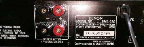 Precision Audio Component / Pre-Main Amplifier PMA-250; Denon Marke / brand (ID = 2412328) Ampl/Mixer